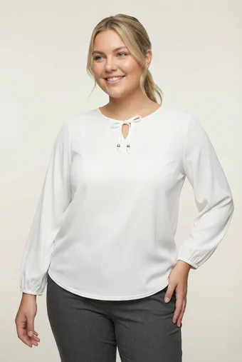 Fehér sifon ujjú blúz