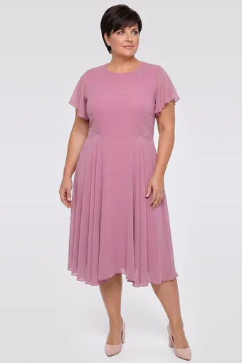 Kék sifon ruha brosssal másolata