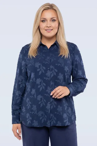 Sötétkék ing levelekkel