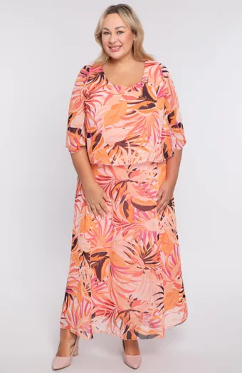 Rózsaszín sifon leopárd ruha
